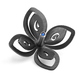 Adi Sidler Anodized Aluminum Chanukah Dreidel, Flower Design - Black