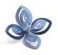 Adi Sidler Anodized Aluminum Chanukah Dreidel, Flower Design - Blue
