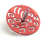 Adi Sidler Contemporary Style Chanukah Dreidel with Hebrew Letters - Red