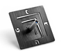 Adi Sidler Square Spiral Chanukah Dreidel Brushed Aluminum - Black