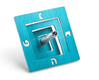 Adi Sidler Square Spiral Chanukah Dreidel Brushed Aluminum  Turquoise