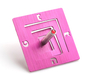Adi Sidler Square Spiral Chanukah Dreidel Brushed Aluminum - Pink