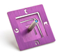 Adi Sidler Square Spiral Chanukah Dreidel Brushed Aluminum - Purple