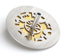 Adi Sidler Two Tone Chanukah Dreidel and Stand, Cutout Jerusalem Design - Gold