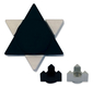 Avner Agayof Aluminum Travel Shabbat Candlesticks, Star of David - Black
