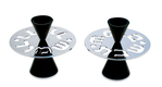 Avner Agayof Contemporary Candlesticks, Shabbat Shalom Disc - Black
