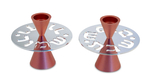 Avner Agayof Contemporary Candlesticks, Shabbat Shalom Disc - Pink