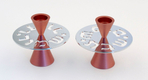 Avner Agayof Contemporary Candlesticks, Shabbat Shalom Disc - Pink