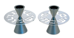 Avner Agayof Contemporary Candlesticks, Shabbat Shalom Disc - Gray
