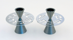 Avner Agayof Contemporary Candlesticks, Shabbat Shalom Disc - Gray