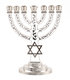 7-Branch Menorah, White on Silver with Breastplate and Star of David  5.2
