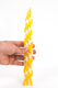 Handmade Braided Beeswax Havdalah Candle - Yellow and White