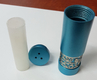 Yair Emanuel Aluminum Salt and Pepper Set with Pomegranate Band - Turquoise