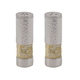 Yair Emanuel Hammered Aluminum Salt & Pepper Set, Gold Jerusalem Band - Silver