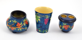 Yair Emanuel Compact Shabbat Candlesticks and Havdalah Set - Pomegranates