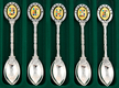 Gift Set of 5 Teaspoons, Breastplate Design Handle with Judaic Symbols