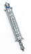 Torah Scroll Mezuzah Case, Crown Decoration and Tablet Depiction, Pewter - 5.7