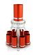 Dabbah Judaica Anodized Aluminum Wine Fountain Silver Line 8 Cups - Red