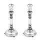 Sterling Silver Shabbat Candlesticks - Filigree Decorated