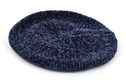 Knitted Women's Snood Beret with Inner Elastic Drawstring - Blue with Silver