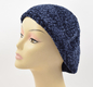 Knitted Women's Snood Beret with Inner Elastic Drawstring - Blue