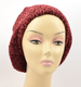 Knitted Women's Snood Beret with Inner Elastic Drawstring - Maroon