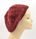 Knitted Women's Snood Beret with Inner Elastic Drawstring - Maroon