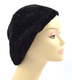 Knitted Women's Snood Beret with Inner Elastic Drawstring - Black