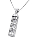 Sterling Silver Mezuzah Pendant Necklace with Spiral Shema Yisrael in Hebrew