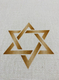 Ivory Colored Tablecloth with Shabbat Shalom & Judaic Symbols - Gold