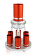 Dabbah Judaica Anodized Aluminum Wine Fountain Silver Line 6 Cups - Red