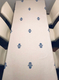 Ivory Colored Tablecloth Decorated with Hamsas and Protective Eye - Blue