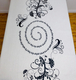 Tablecloth with Printed Shalom Aleichem Prayer - Black on Ivory Colored