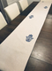 Ivory-Colored Table Runner with Hamsa Hand Design and Protective Eye - Blue