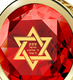 Nano Jewelry Gold Plated Star of David Jewelry with Shema Yisrael Prayer - Red