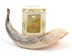 Anointing Shofar Made of a Natural Ram's Horn + Galilee Anointing Oil Frankincense and Myrrh