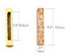 Jerusalem Stone Mezuzah Case with Western Wall Image, Brown and White - 4.3