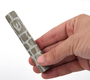 Jerusalem Stone Mezuzah Case with Western Wall Image, Gray and White - 4.3