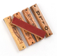 Set of Five Olive Wood Mezuzah Cases with Judaic Symbols - 3.5