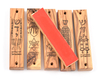 Set of Six Olive Wood Mezuzah Cases with Judaic Symbols - 5.1