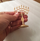 Decorative Mini 7 Branch Menorah with Fish Symbol, Gold - 4
