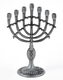 Decorative Mini 7 Branch Menorah with Fish Symbol, Pewter - 4