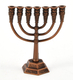 Miniature 7-Branch Menorah for Decoration, Copper - 2.6 Inches Height