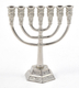 Miniature 7-Branch Menorah for Decoration, Silver - 2.6 Inches Height