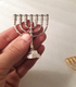 Miniature 7-Branch Menorah for Decoration, Silver - 2.6 Inches Height