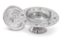 925 Sterling Silver Rosh Hashanah Honey Dish on Pedestal - Diamond Design