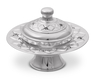 925 Sterling Silver Rosh Hashanah Honey Dish on Pedestal - Diamond Design