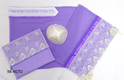 Ronit Gur Organza Tallit Prayer Shawl Set With Decorative Floral Panel - Purple