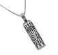 Sterling Silver Necklace with Mezuzah Pendant - Menorah Design