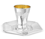 Sterling Silver Shabbat Kiddush Cup and Matching Plate - Arches Design